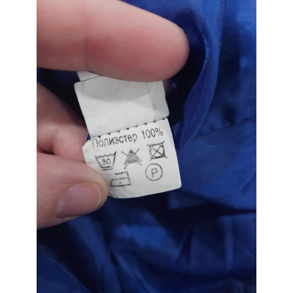 IVA Rockabilly Quilted Blue Moto Jacket Cropped Zip Front Silver Snap Y2K XS - Picture 7 of 9